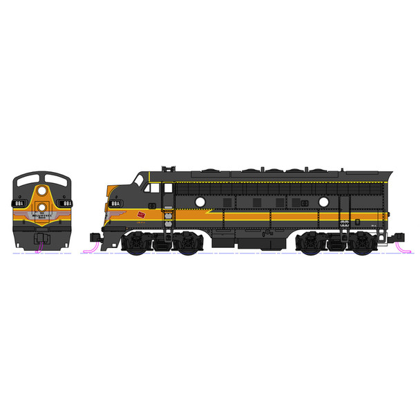 Kato 1060429 EMD F7A/F7B Diesel Freight Milwaukee Road #88A/88B 2 Locomotive Set N Scale