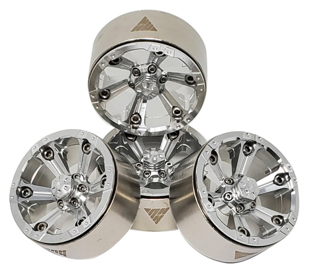 NHX RC 1.9" Aluminum Beadlock Crawler Wheels Rims - Cool B B: Silver 4pcs/set