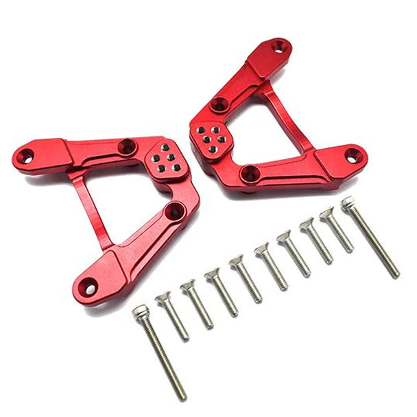 GPM Racing Aluminum Adjustable Rear Damper Mount Red : Axial 1/6 SCX6