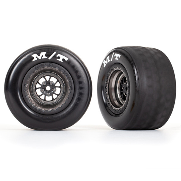 Traxxas 9475A Rear Tires w/ Weld Satin Black Chrome Wheels & Foam Inserts (2)