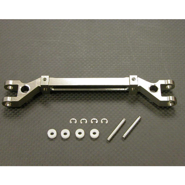 GPM Aluminum Front Axle w/ Pins & E-Clips & Collars Silver : Tamiya 1/14 Truck
