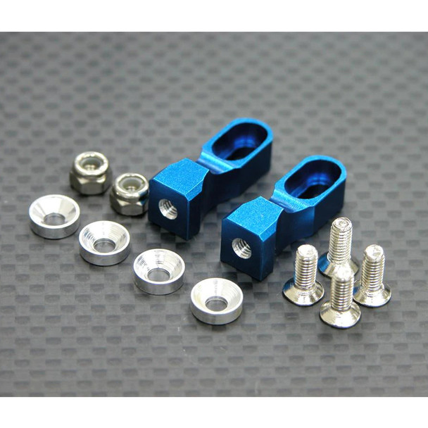 GPM Racing Aluminum Servo Mount Blue : Tamiya TT-01