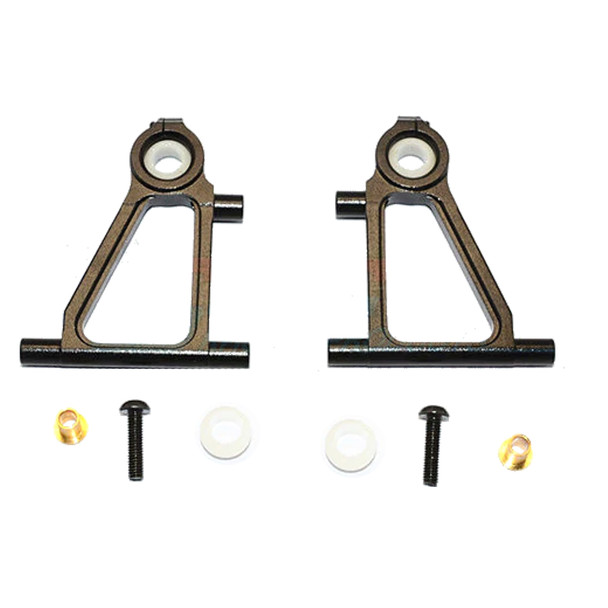 GPM Racing Aluminum Front Lower Arm Set Black : Tamiya TT-01