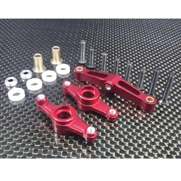 GPM Racing Aluminum Steering Assembly Red : Tamiya TT-02