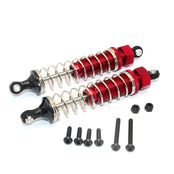 GPM Aluminum Rear Adjustable Spring Damper (95mm) Red : Tamiya TT-02B