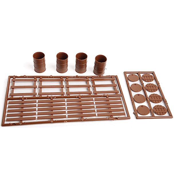 Tichy Train Group 2024 55-Gallon Steel Drums with Lids & Pallets O Scale