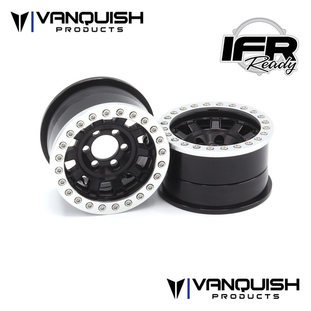 Vanquish VPS07780 1.9 Aluminum KMC KM236 Tank Beadlock Black Wheels (2)
