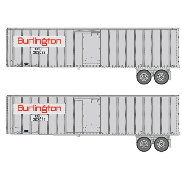Walthers Flexi-Van 40' Trailer 2-Pack - Chicago / Burlington & Quincy HO Scale