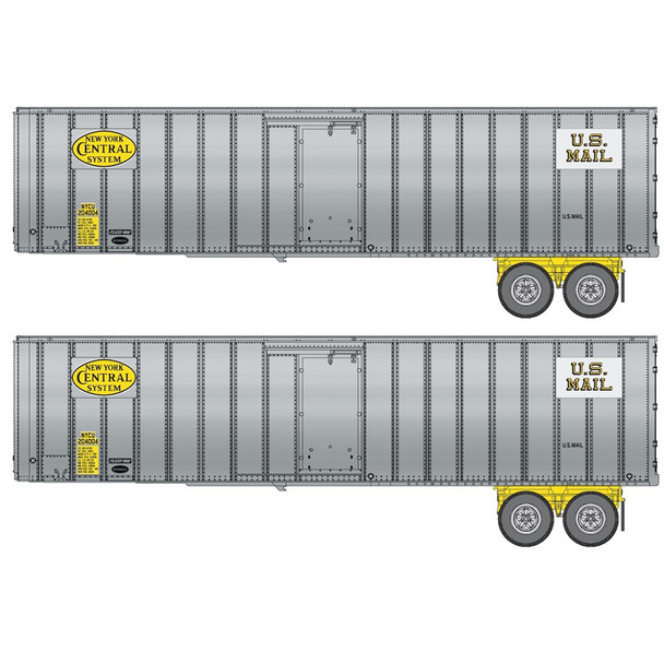 Walthers Flexi-Van 40' Trailer 2-Pack - New York Central #3 US Mail HO Scale