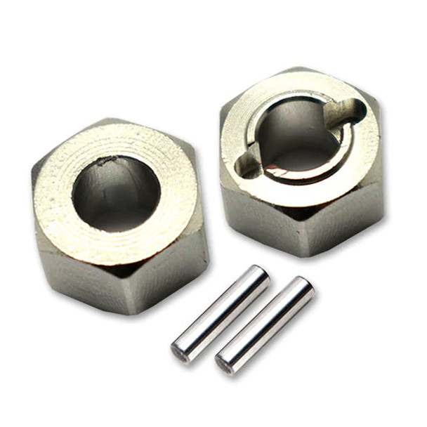 GPM Aluminum Rear Wheel Hex Adapters 5mm Thick Silver : Losi 1/18 Mini-T 2.0