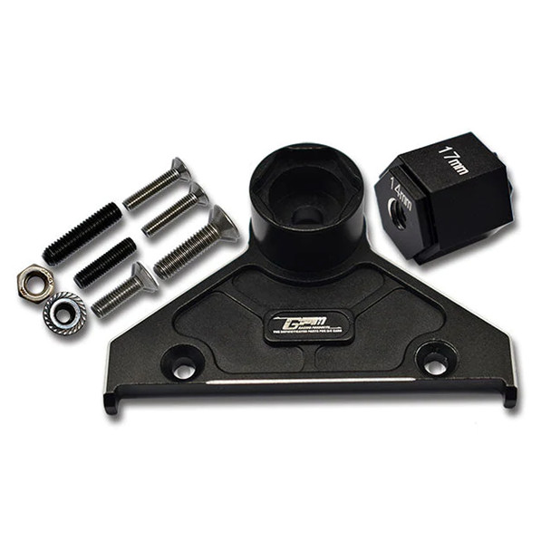GPM Aluminum Alloy Rear Spare Wheel Positioning Bracket Black : Axial 1/6 SCX6