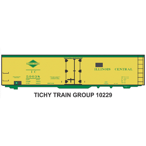 Tichy Train Group 10229O Illinois Central 40' Steel Reefer Decal O Scale