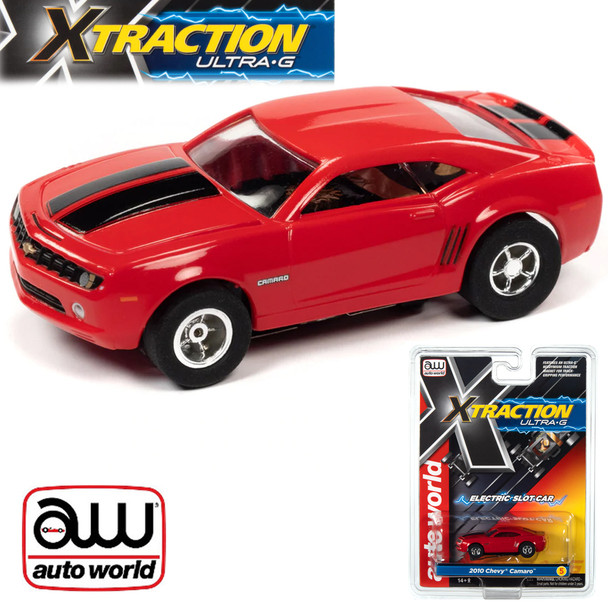 Auto World Xtraction R35 2010 Chevrolet Camaro Red HO Scale Slot Car