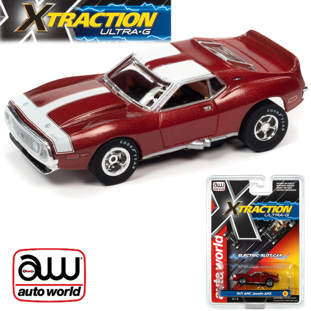 Auto World Xtraction R35 1971 AMC Javelin AMX Red HO Scale Slot Car