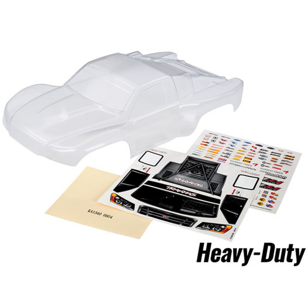 Traxxas 6811R Heavy Duty Clear Body w/ Window Masks / Decal Sheet : Slash