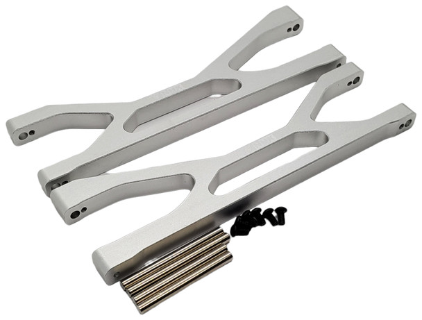 NHX RC Aluminum Front / Rear Upper Suspension Arms 2pc- Silver: 1/5 X-MAXX 8S