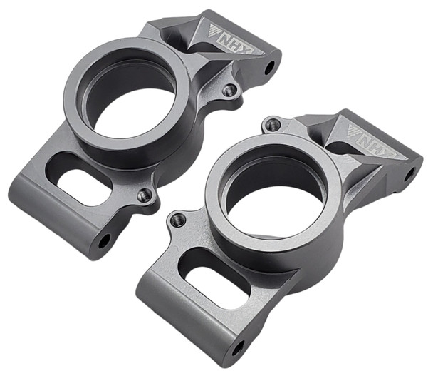 NHX RC Aluminum Rear Hub Carriers (2pc)- Titanium: Traxxas 1/5 X-MAXX 8S