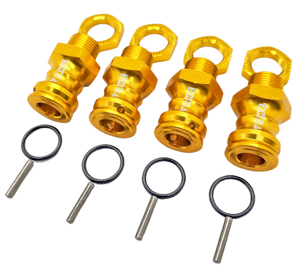 NHX RC Wheel Hex Adaptor 12mm to 17mm - 23mm Offset Extender- 4pc Gold