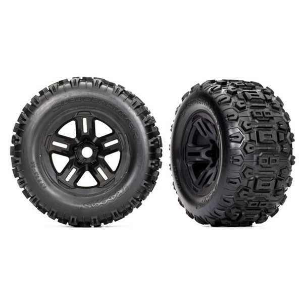 Traxxas 9672 Sledgehammer 3.8'' Tires w/ Black Wheels / Foam Inserts (2)