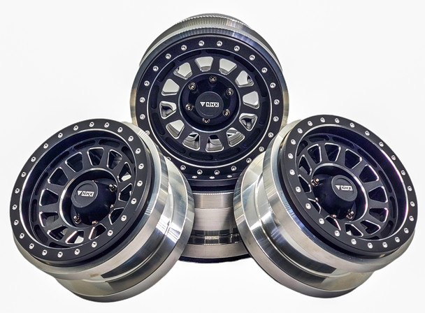 NHX RC Aluminum 2.9'' Beadlock Wheels Rims 17mm Hex Black (4) : 1/6 SCX6