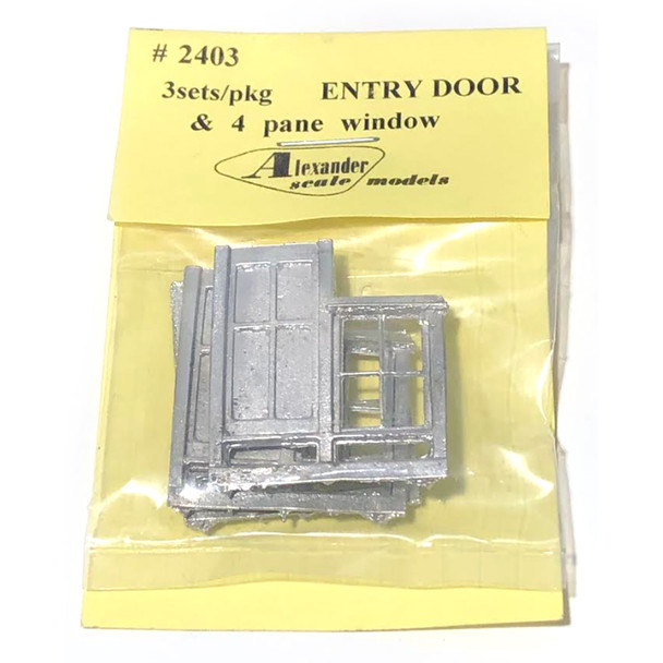 Alexander Scale Models 2403 Entry Door & Window (3) HO Scale