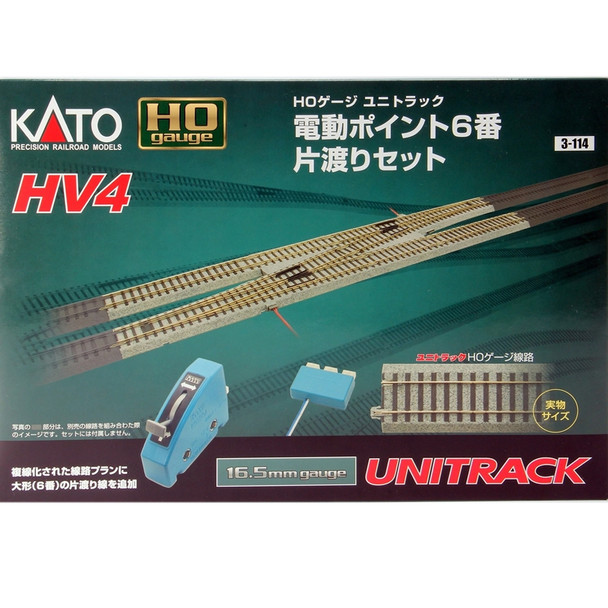 Kato 3-114 HV-4 Electric Turnout No. 6 Left Hand Single Crossover Track Set HO Scale