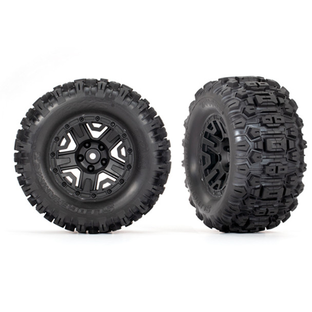 Traxxas 3778 Sledgehammer Tires w/ 2.8'' Black Wheels / Foam Insert (2)