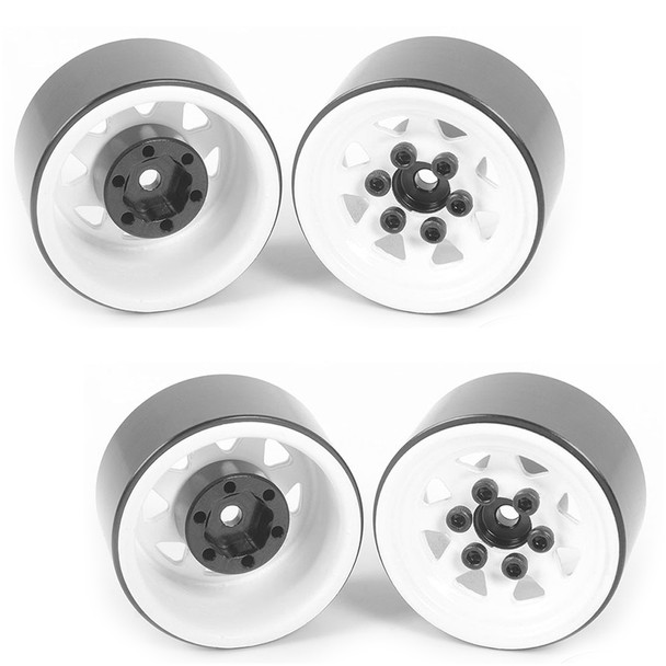 RC4WD Z-W0111 Stamped Steel 1.0" Stock Beadlock Wheels (4) White