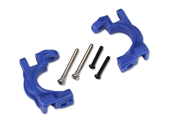 Traxxas 9032X Extreme Heavy Duty Caster Blocks C-Hubs Blue : 4x4 Hoss/Rustler/Slash