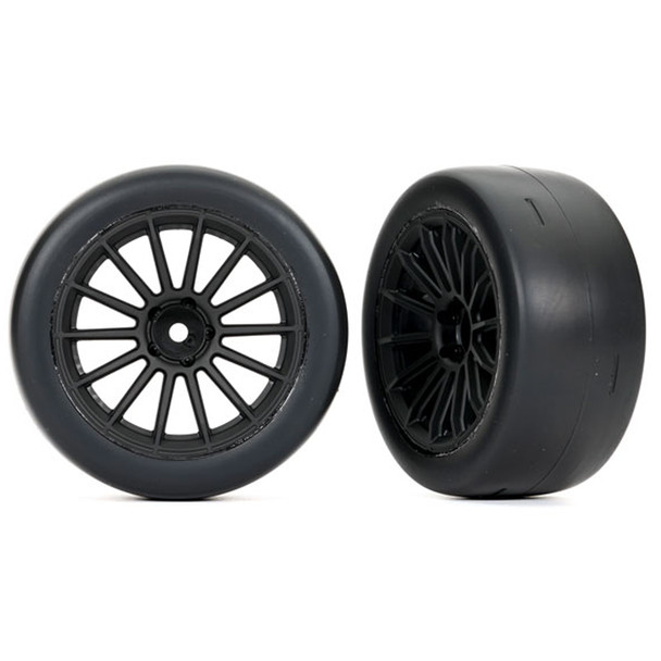 Traxxas 9375 Rear Tires w/ Multi-Spoke Black Wheels (2) Toyota GR Supra 4-Tec 3.0