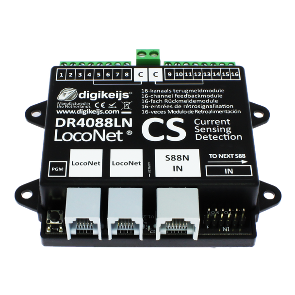 Digikeijs DR4088LN-CS 16-Ch Feedback Module : Two-Rail System w/ LocoNet Connection