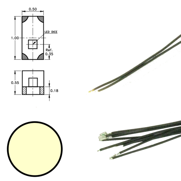 Digikeijs DR60049 Warm White 0402 LED to Wire w/ Resistor