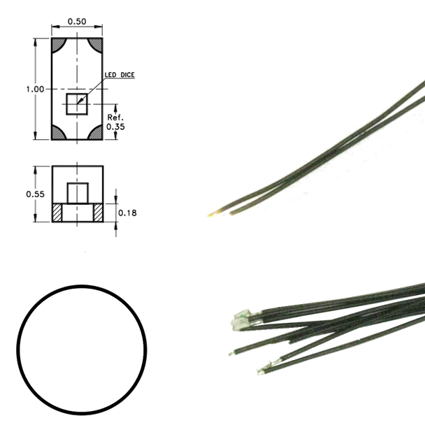 Digikeijs DR60093 White 0402 LED to Wire w/ Resistor