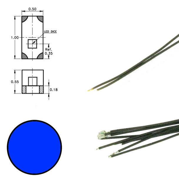 Digikeijs DR60094 Blue 0402 LED to Wire w/ Resistor