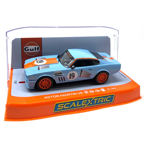 Scalextric C4209 Aston Martin V8 - Gulf Edition - Rikki Cann Racing 1/32 Slot Car