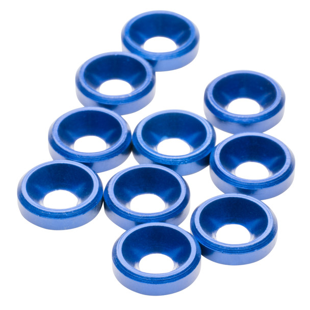 1Up Racing 80399 Premium Aluminum Countersunk Washers - Dark Blue (10Pcs)