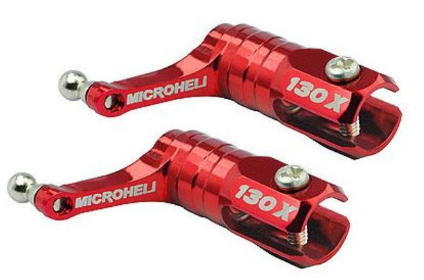 Microheli Blade 130x Main Blade Grip w/ Thrust Bearing/Titanium Ball(RED) 130 x