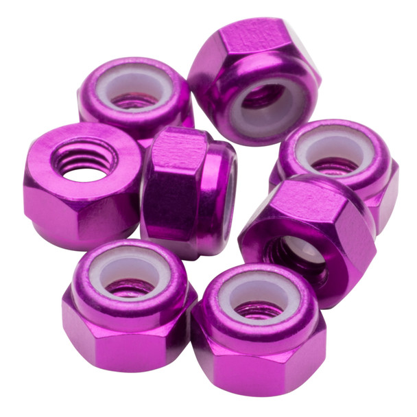 1Up Racing 80525 Premium Aluminum Locknuts M3 - Purple (8Pcs)