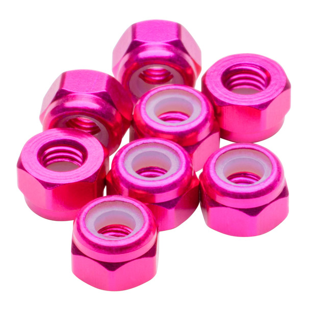 1Up Racing 80545 Premium Aluminum Locknuts M3 - Hot Pink (8Pcs)