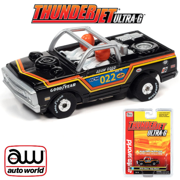 Auto World Thunderjet R34 1970 Chevrolet Baja Blazer Black HO Slot Car