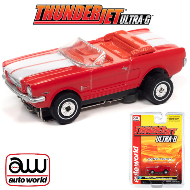 Auto World Thunderjet R34 1965 Ford Mustang Convertible Red HO Slot Car