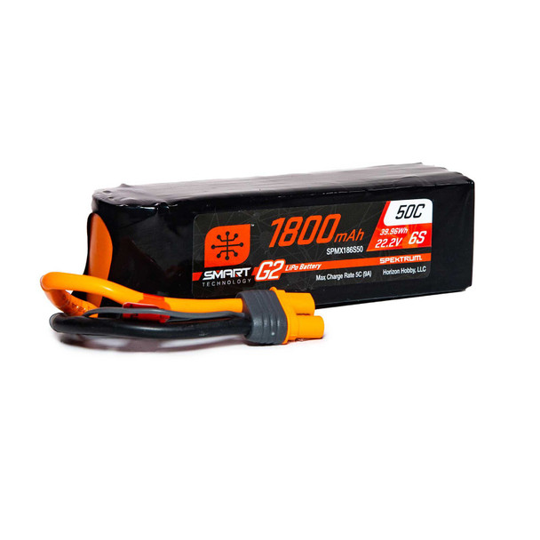 Spektrum SPMX186S50 22.2V 1800mAh 6S 50C Smart G2 LiPo Battery : IC3