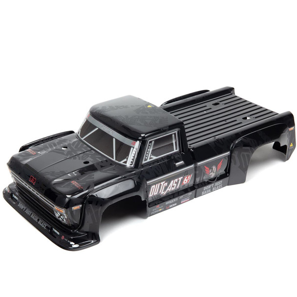 ARRMA ARA406160 1/8 Painted Decaled Trimmed Body Black : Outcast 6S BLX