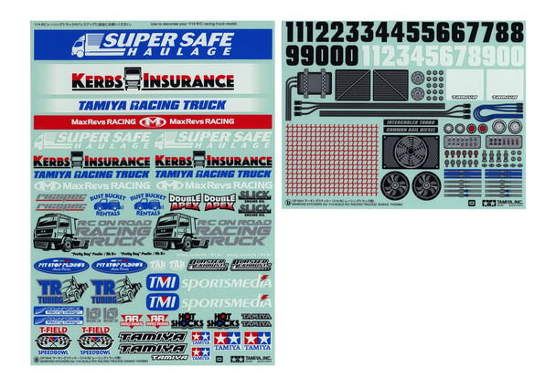 Tamiya 54844 RC Marking Stickers for 1/14 On-Road Race Truck