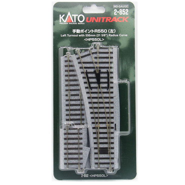 Kato 2-852 Kato UNITRACK Left Turnout w/ 550mm (21-5/8'') Radius Curve HO Scale