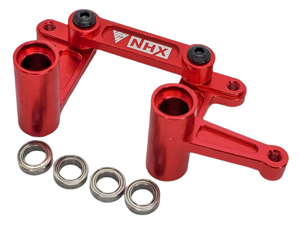 NHX RC Aluminum Steering Bellcrank -Red: 1/10 2WD Slash Bandit Rustler Stampede