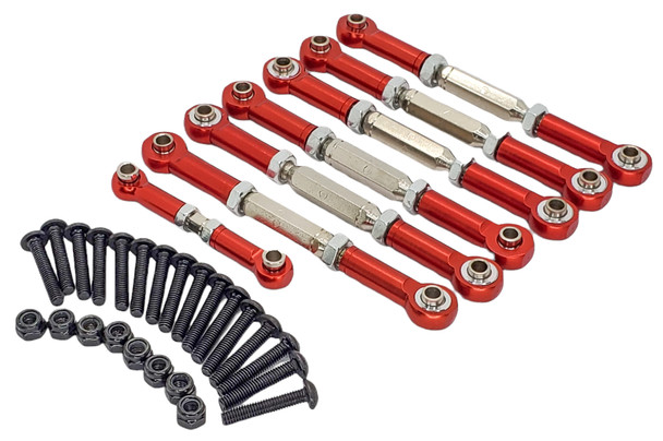 NHX RC Aluminum Adjustable Turnbuckles Camber Links -Red : 1/10 Slash 2WD
