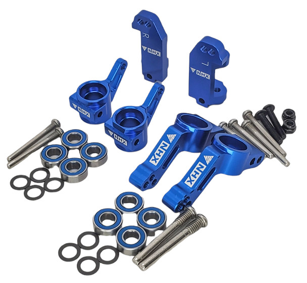 NHX RC Alum Steering Knuckles C-Hubs Rear Hub Carrier-Blue:1/10 2WD Slash Bandit Rustler Stampede