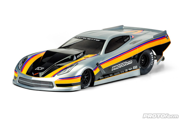 Protoform 1571-40 Chevrolet Corvette C7 Pro-Mod Clear Body Losi 22S No Prep Drag Car