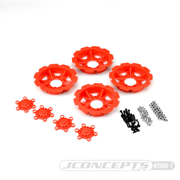 JConcepts 2668-7 Tracker Wheel Discs Red | Fits Dragon Wheels